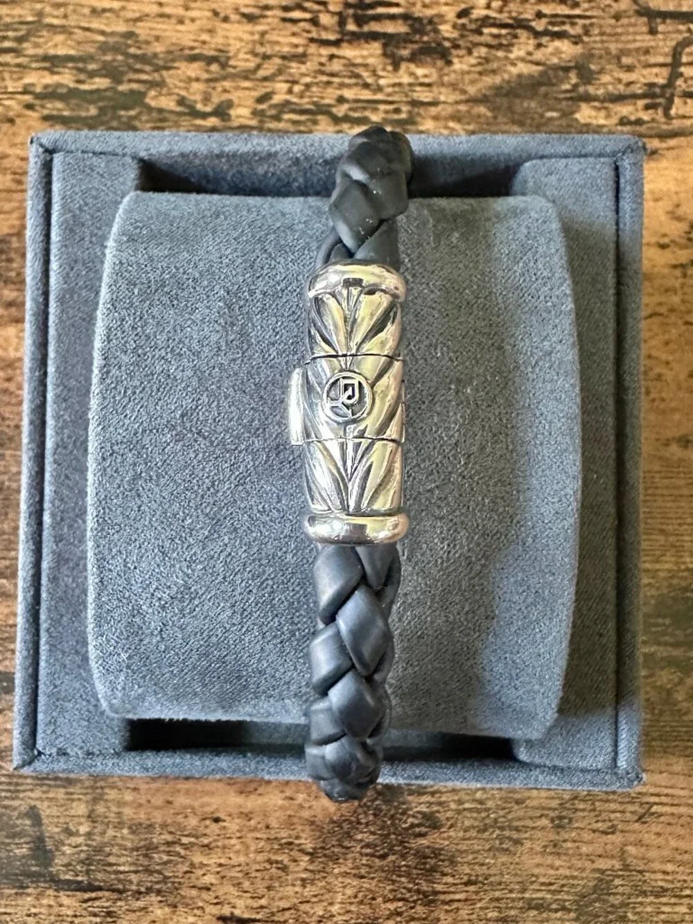 David Yurman Chevron Bracelet in Black Rubber - 8mm - 8.75